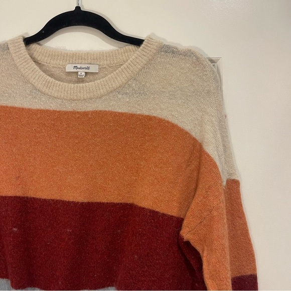 SIZE S | Madewell Wool Sweater, Red Blue Orange Cream - Picture 3 of 4